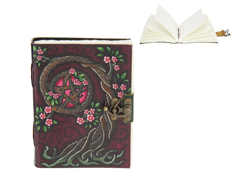Pentagram Tree of Life Leather Journal