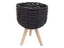 Wicker Garden Pot Holder with Legs