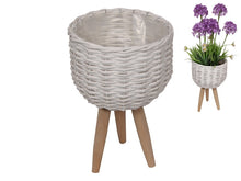 Wicker Garden Pot Holder with Legs