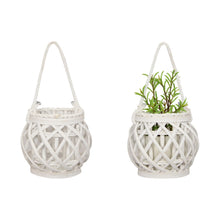 Wicker Garden Pot Holder with Pot